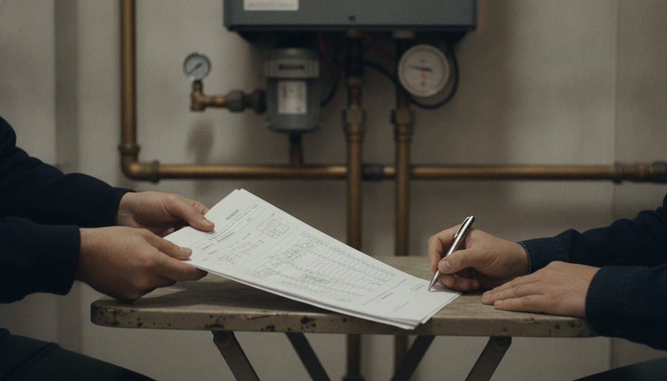 Entrega y firma de la documentación técnica de la instalación junto a la unidad hidráulica interior ya montada